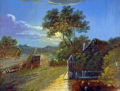 Charles Greville Morris – Moonlight Reflections Near Barn