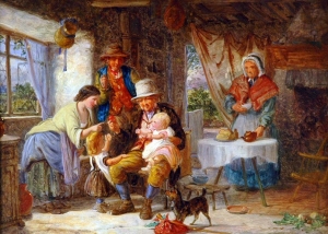 David Hardy - Family In A Cottage Interior