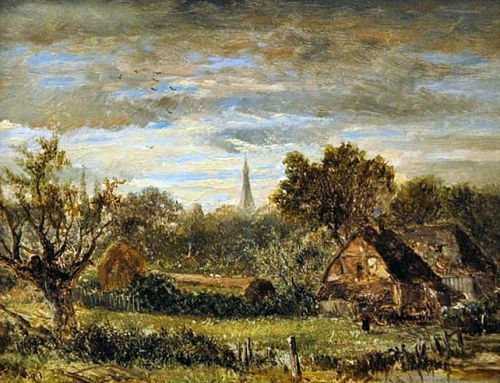 Joseph Thors – Sunset Over Weybridge Church