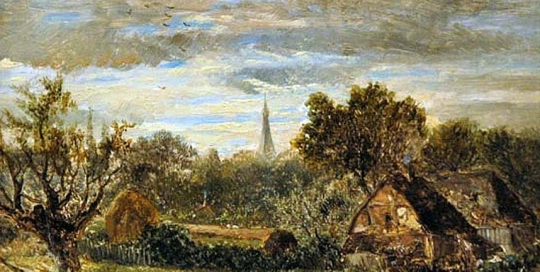 Joseph Thors - Sunset Over Weybridge Church