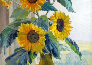 Kath Matern - Sunflowers On A Window Ledge