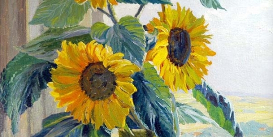 Kath Matern - Sunflowers On A Window Ledge